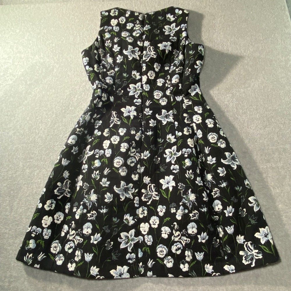 Eva Mendes Dress Women 6 Black Floral Jacquard Fit Flare Cocktail New York Co - Picture 2 of 9